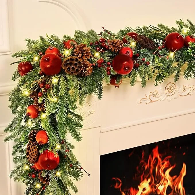 Christmas Garland - 5.9ft Christmas Garland for Mantle