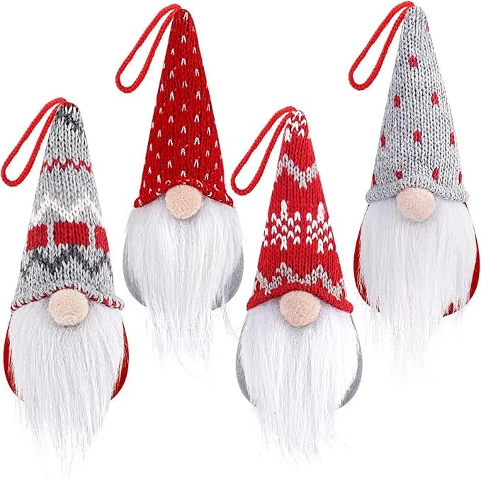 D-FantiX Gnome Christmas Ornaments Set of 4